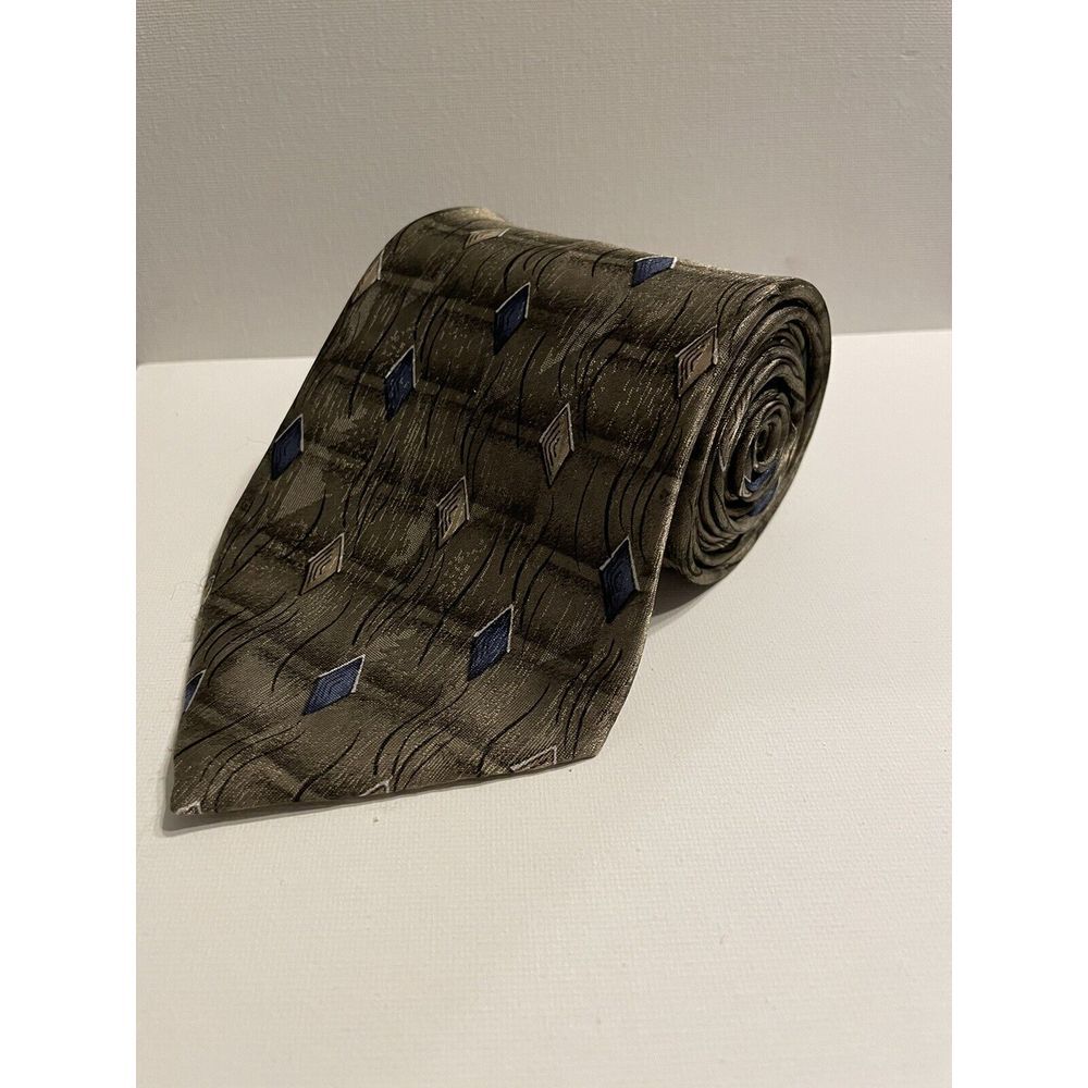 Don Loper Beverly Hills Men's Necktie‎ 58 1/2" 4" Wide 100% Italian Silk Green